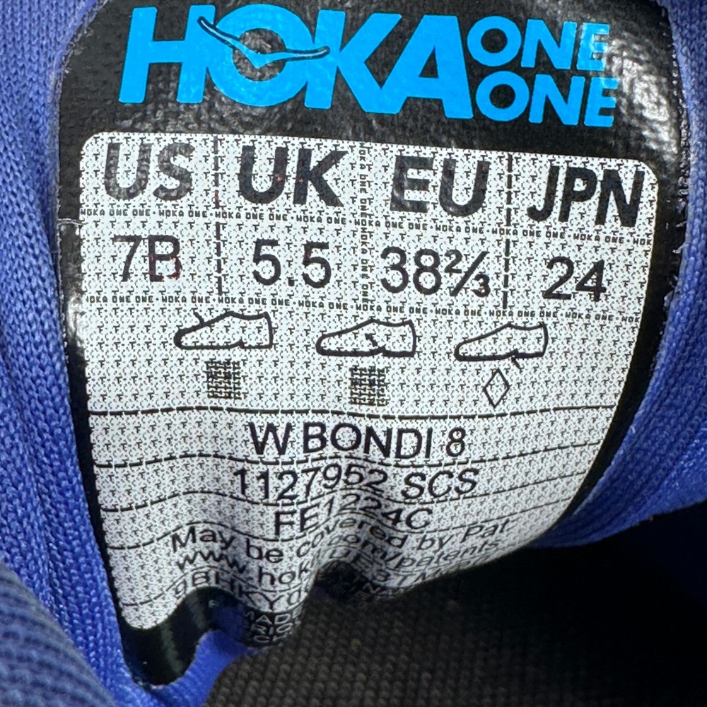 Hoka Bondi 8 Women Running Shoes Blue 1127952 SCS Size 7B Sneakers - Picture 7 of 10